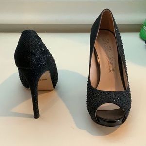 Black sparkly heels